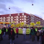 Greenpeace Aktivisten auf dem Weg durch Kopenhagen